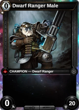 Dwarf Ranger Male: the hero as a champion card