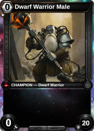 Dwarf Warrior Male: the hero as a champion card