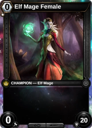 Elf Mage Female: the hero as a champion card
