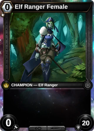 Elf Ranger Female: the hero as a champion card