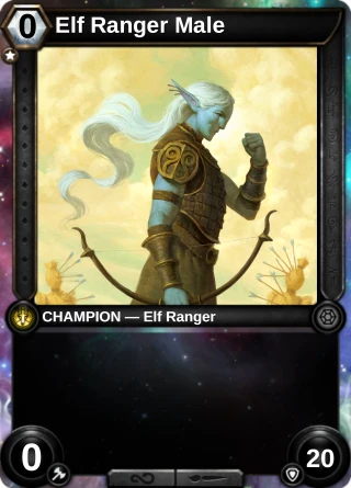 Elf Ranger Male: the hero as a champion card