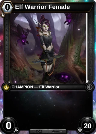 Elf Warrior Female: the hero as a champion card