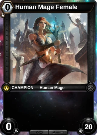 Human Mage Female: the hero as a champion card