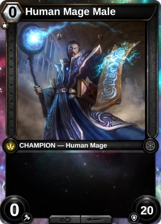 Human Mage Male: the hero as a champion card