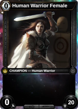 Human Warrior Female: the hero as a champion card