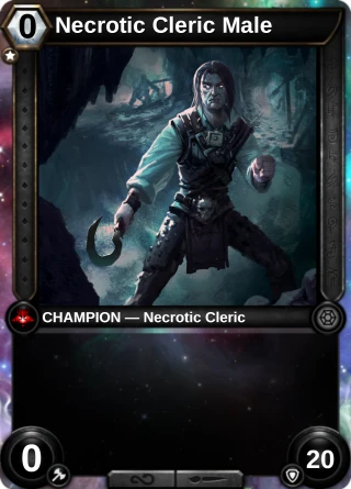 Necrotic Cleric Male: the hero as a champion card
