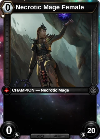 Necrotic Mage Female: the hero as a champion card