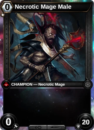 Necrotic Mage Male: the hero as a champion card