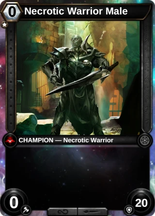 Necrotic Warrior Male: the hero as a champion card