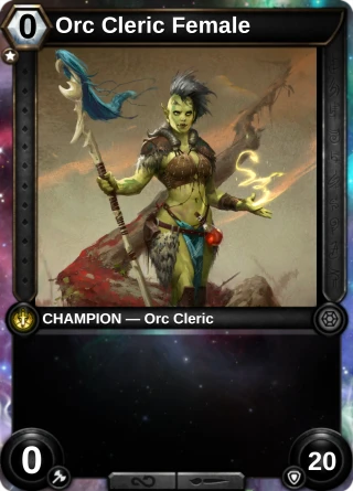 Orc Cleric Female: the hero as a champion card