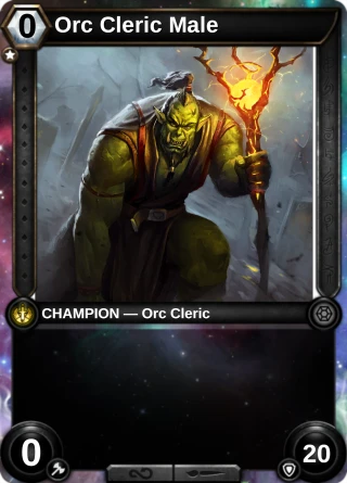 Orc Cleric Male: the hero as a champion card