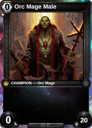 Orc Mage Male: the hero as a champion card