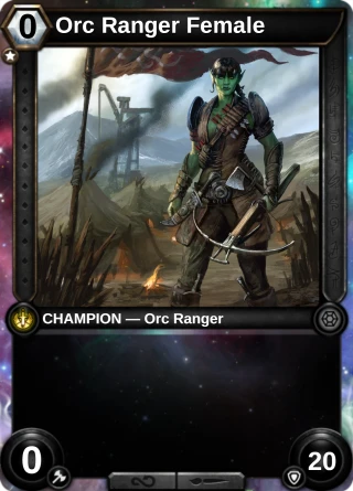 Orc Ranger Female: the hero as a champion card