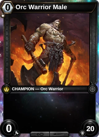 Orc Warrior Male: the hero as a champion card