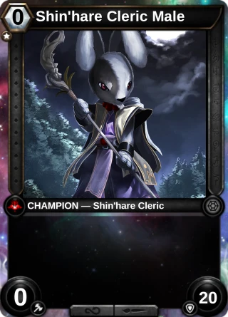 Shin'hare Cleric Male: the hero as a champion card