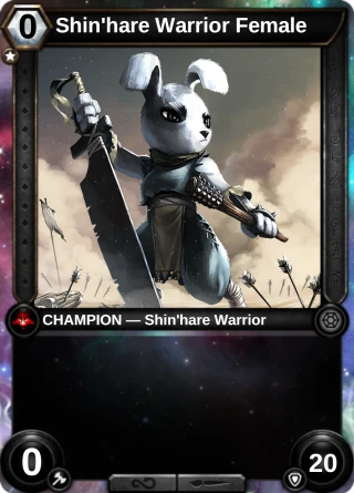 Shin'hare Warrior Female: the hero as a champion card