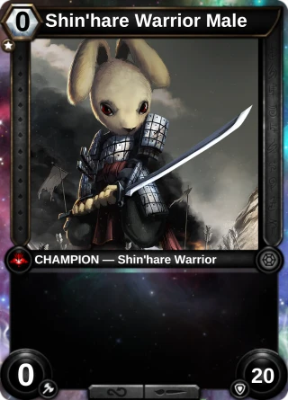 Shin'hare Warrior Male: the hero as a champion card