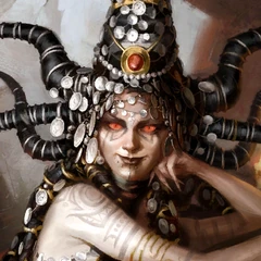 Thonia the Raving, upgraded: as the game drew it